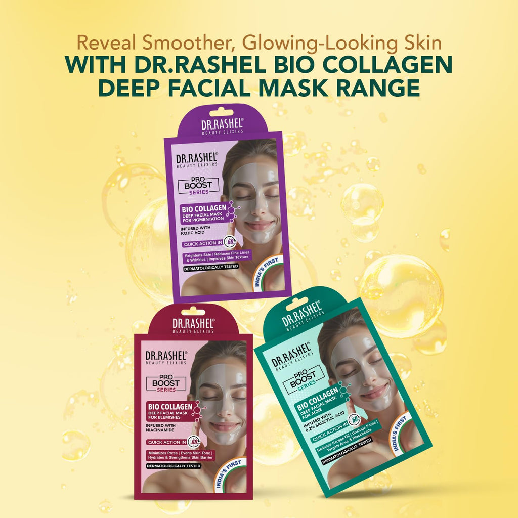 DR.RASHEL 100% Vegan Bio Collagen Deep Facial Mask Pro Boost Series | Acne Treatment & Oil Control | Quick Action 60 Minutes | 35 g / 1.23 oz - Maple Wellness Supplements