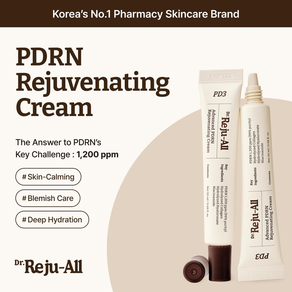 Dr.Reju-All PDRN All-Day Glow Duo: Advanced PDRN Rejuvenating Cream + Advanced PDRN Rejuvenating Mask - Face Moisturizer & Facial Mask for Hydration & Plumping - Korean Skin Care Daily Routine - Maple Wellness Supplements
