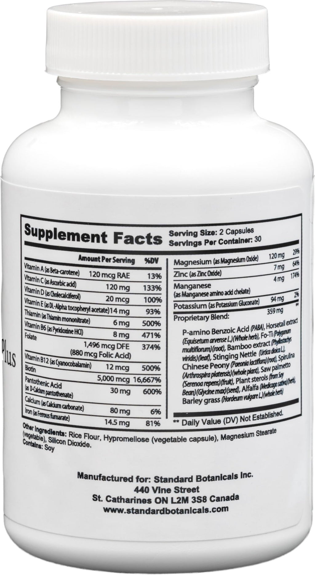 Dr's Nature & Nutrition Hair, Skin & Nail Plus Vitamin Supplement with Biotin 5000mcg, Bamboo Extract, Collagen Support - Extra Strength Beauty Supplement for Men and Women - 60 Capsules - TrustMedUSA