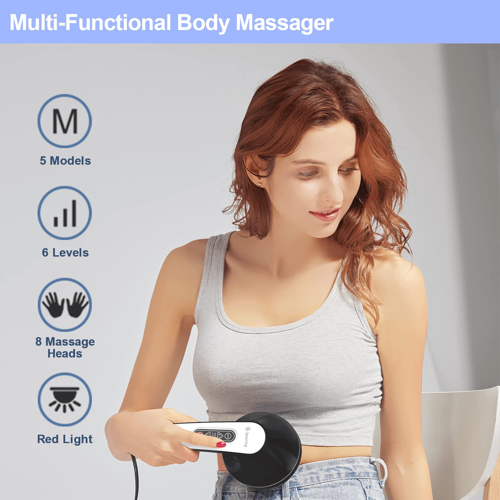 DS SAVORING Cellulite Massager with 8 Interchangeable Heads, Body Sculpting Machine for Lymphatic Drainage and Vibrating Fat Cellulite Remover, Portable and Easy to Use for Men and Women at Home - Maple Wellness Supplements