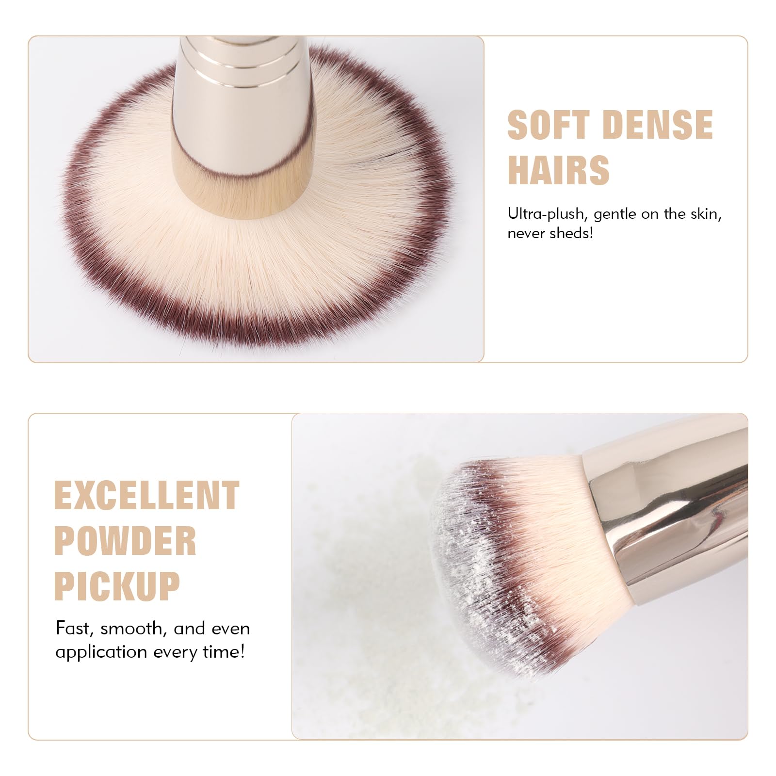 Dual-Ended Foundation Brush: Round & Angled Pro-Grade makeup brushes, 100% Vegan Synthetic Makeup Brush for Flawless Blending and Application of Liquid, Powder, Cream, Blush - TrustMedUSA