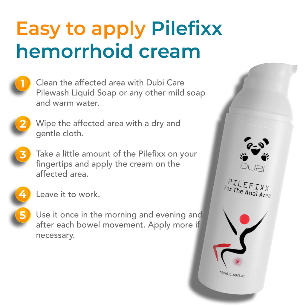 DUBI Pilefixx Hemorrhoid Treatment - Hemorrhoid Cream - Hemorrhoid & Fissure Ointment for Burning, Itching, Swelling - Hemorrhoid Symptom Treatment with Aloe - 50 Gram - TrustMedUSA