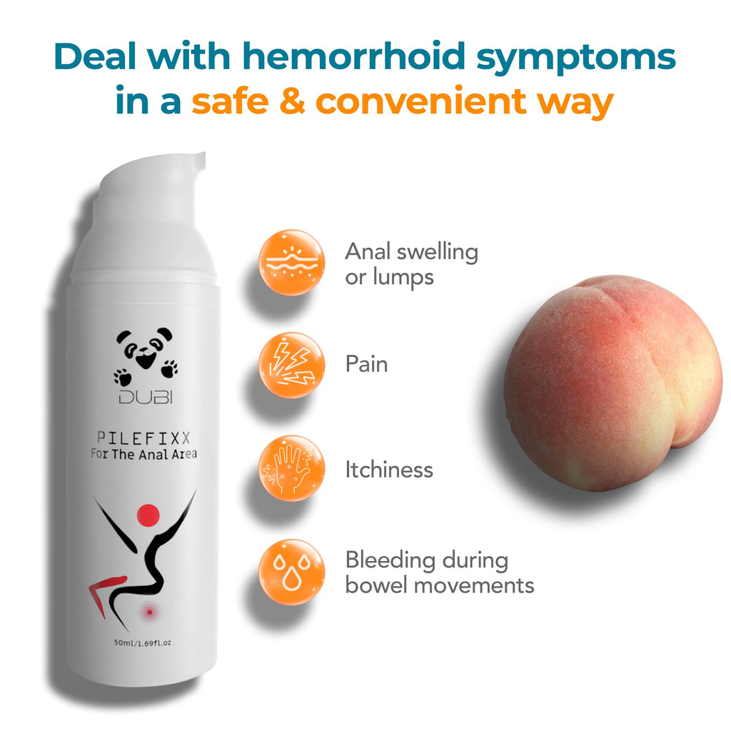 DUBI Pilefixx Hemorrhoid Treatment - Hemorrhoid Cream - Hemorrhoid & Fissure Ointment for Burning, Itching, Swelling - Hemorrhoid Symptom Treatment with Aloe - 50 Gram - TrustMedUSA