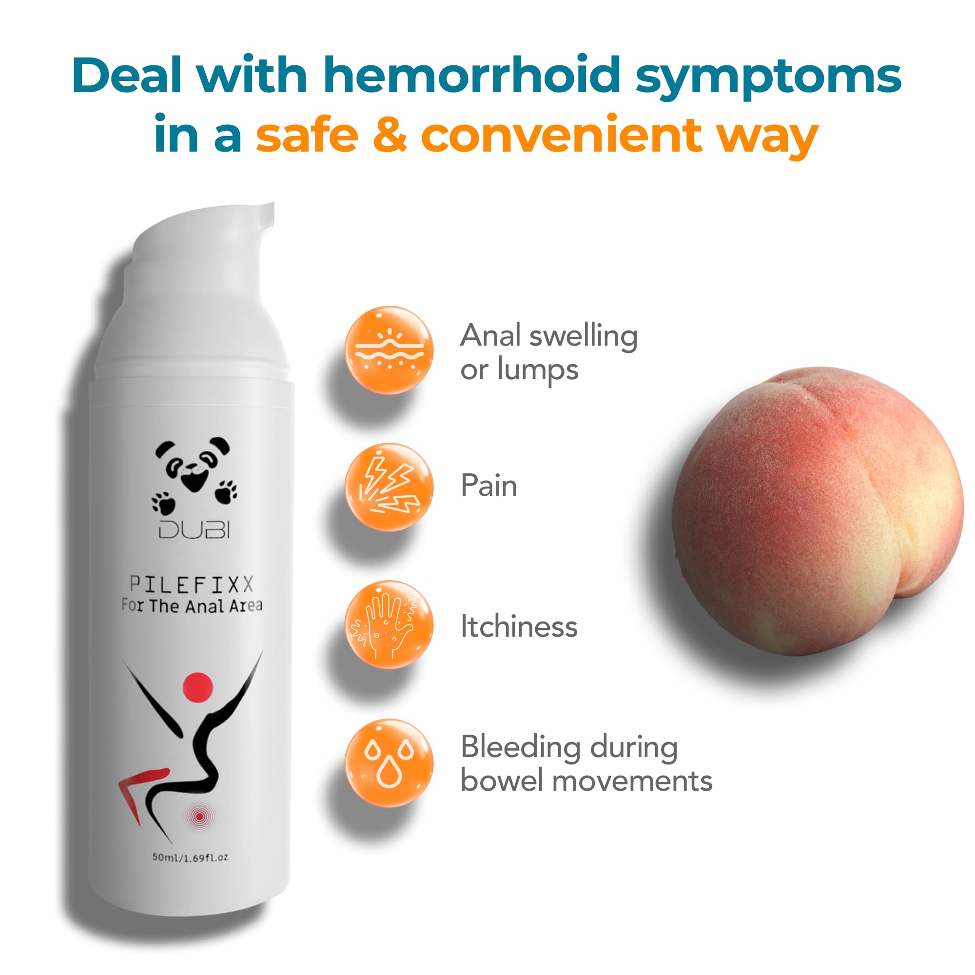 DUBI Pilefixx Hemorrhoid Treatment - Hemorrhoid Cream - Hemorrhoid & Fissure Ointment for Burning, Itching, Swelling - Hemorrhoid Symptom Treatment with Aloe - 50 Gram - TrustMedUSA