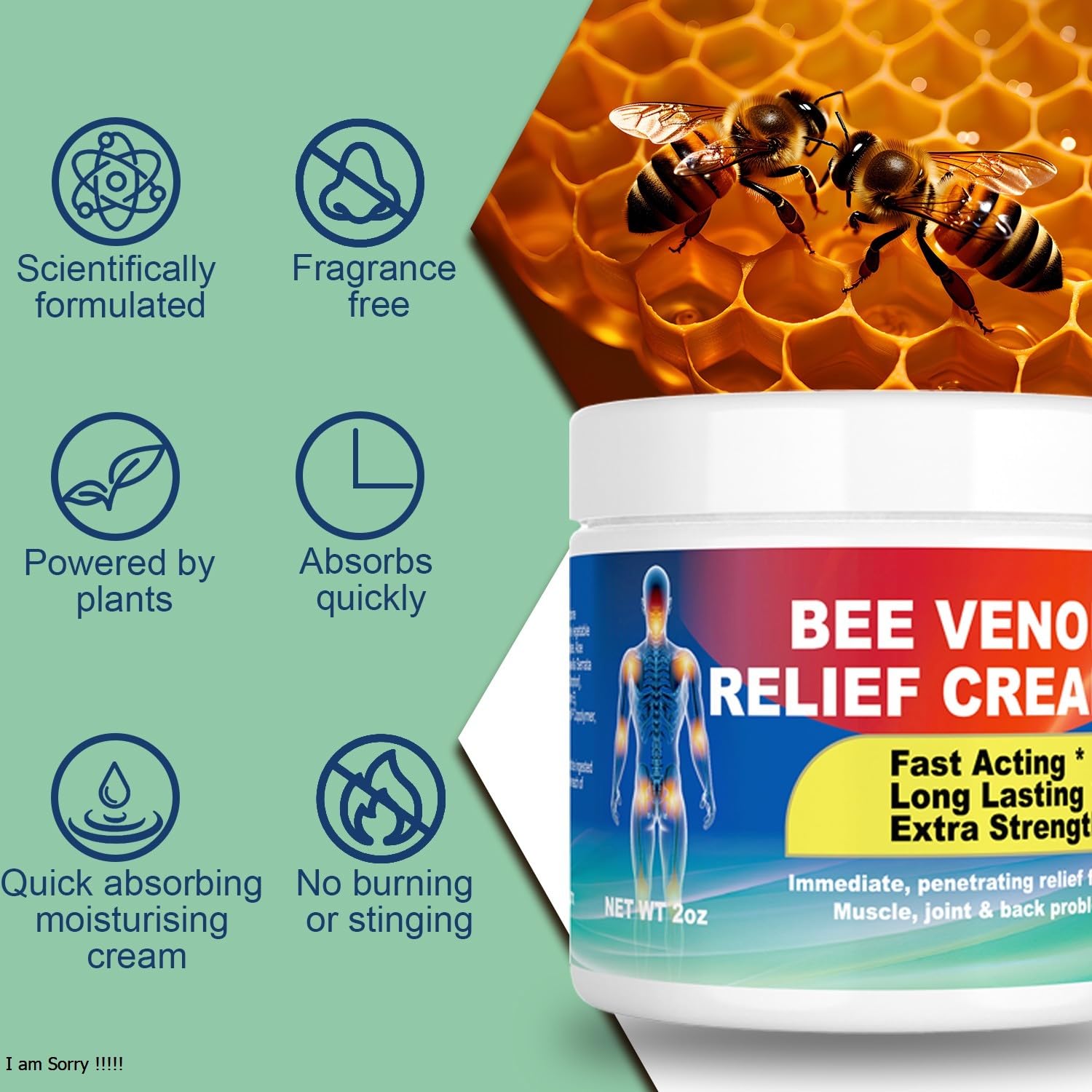 DUBOONAIO Bee Venom Joint Muscle Bone Cream, High Strength Fast Acting, Help for Back, Neck, Hand, Feet, Knee, Muscle, Shoulder, Wrist, Elbow, Hip, Nerve, Ankle, Foot Discomfort - TrustMedUSA