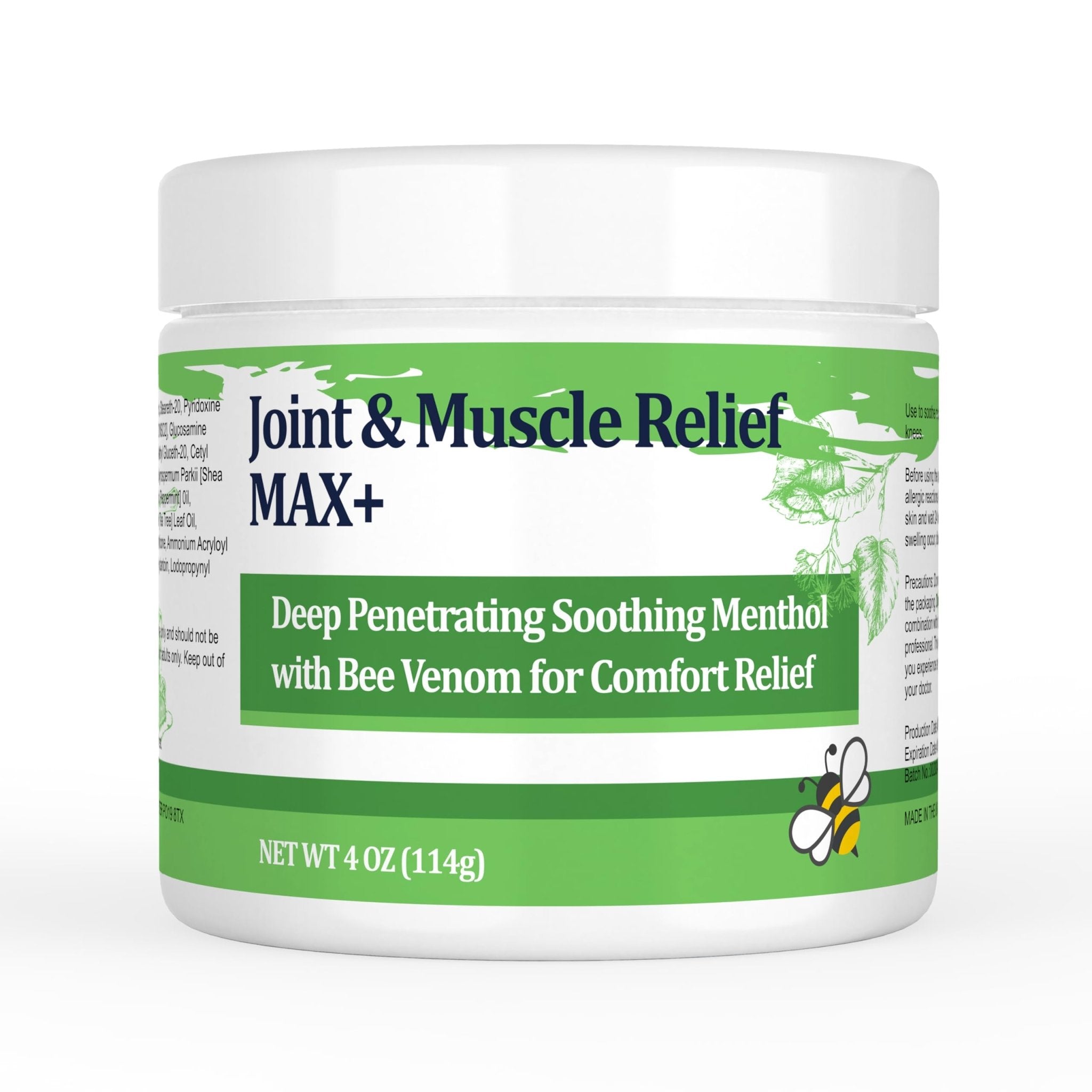 DUBOONAIO Max Energy Bee Venom Cream, Muscle Joint Soothing Cream, Pure Natural, for Back, Neck, Hands, Feet, Shoulder, Leg, Knee, Ankle Care - TrustMedUSA