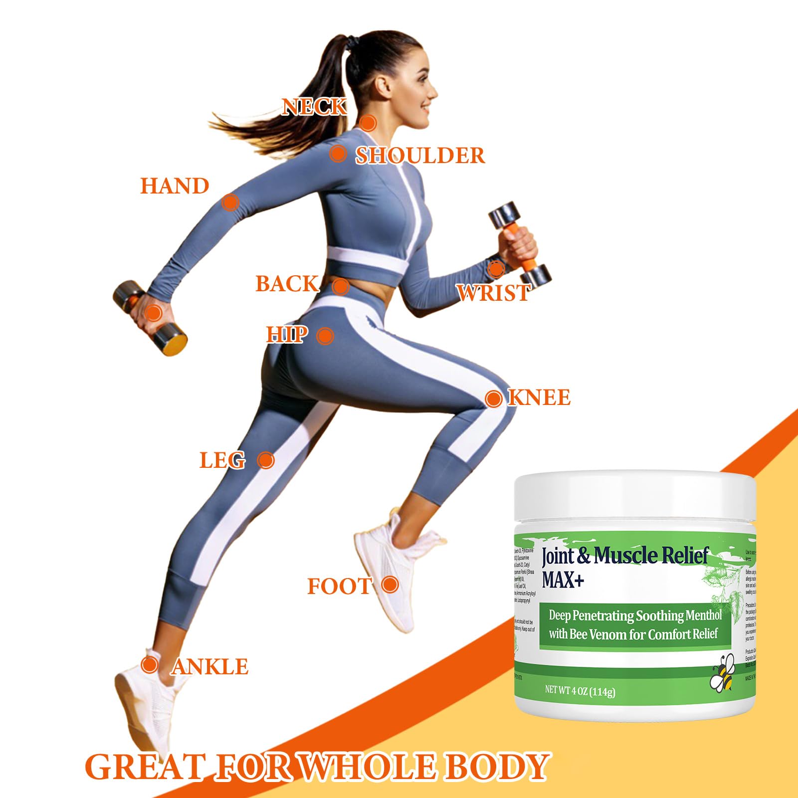 DUBOONAIO Max Energy Bee Venom Cream, Muscle Joint Soothing Cream, Pure Natural, for Back, Neck, Hands, Feet, Shoulder, Leg, Knee, Ankle Care - TrustMedUSA