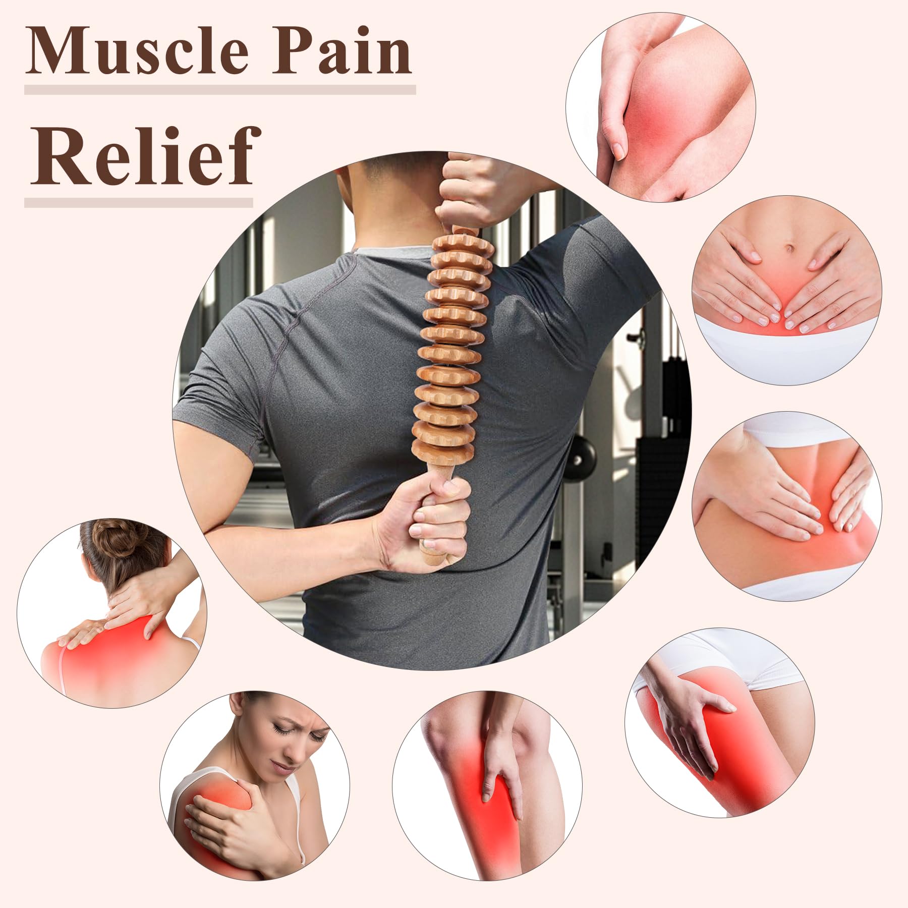 Dukucr 3Pcs Wood Therapy Massage Tools Lymphatic Drainage Massager Wooden Massager Body Sculpting Tools for Maderoterapia,Anti-Cellulite,Pain Relief(3-in-1 Massager) - Maple Wellness Supplements