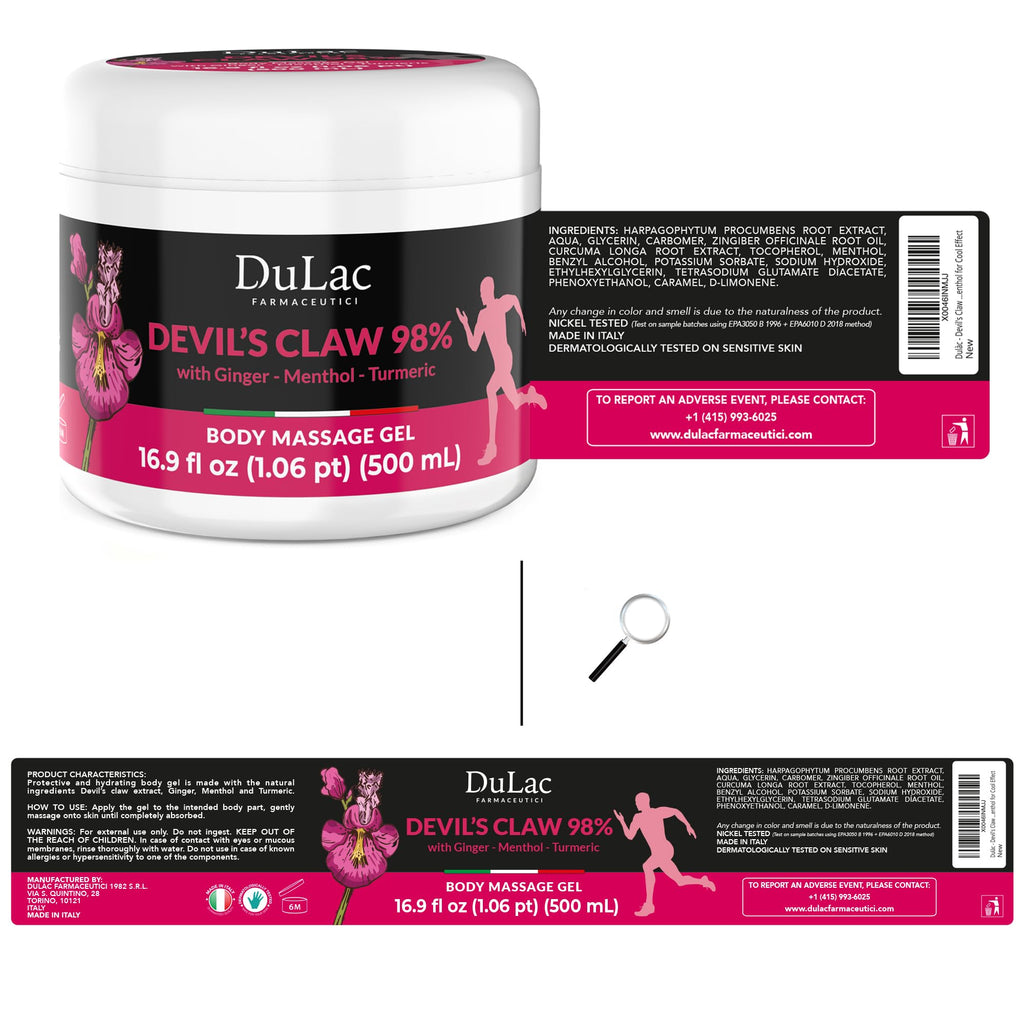 Dulac - Devil's Claw 98% Cream Maximum Strength 16.9 Fl Oz, Natural Joint and Muscle Comfort Cream, Enriched with Menthol for Cool Effect - TrustMedUSA