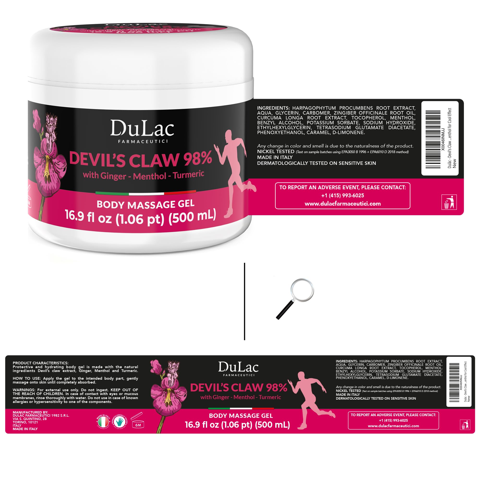 Dulac - Devil's Claw 98% Cream Maximum Strength 16.9 Fl Oz, Natural Joint and Muscle Comfort Cream, Enriched with Menthol for Cool Effect - TrustMedUSA