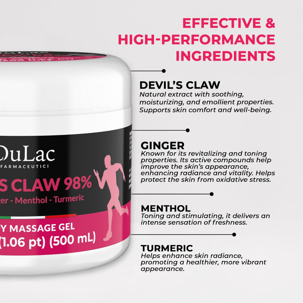 Dulac - Devil's Claw 98% Cream Maximum Strength 16.9 Fl Oz, Natural Joint and Muscle Comfort Cream, Enriched with Menthol for Cool Effect - TrustMedUSA