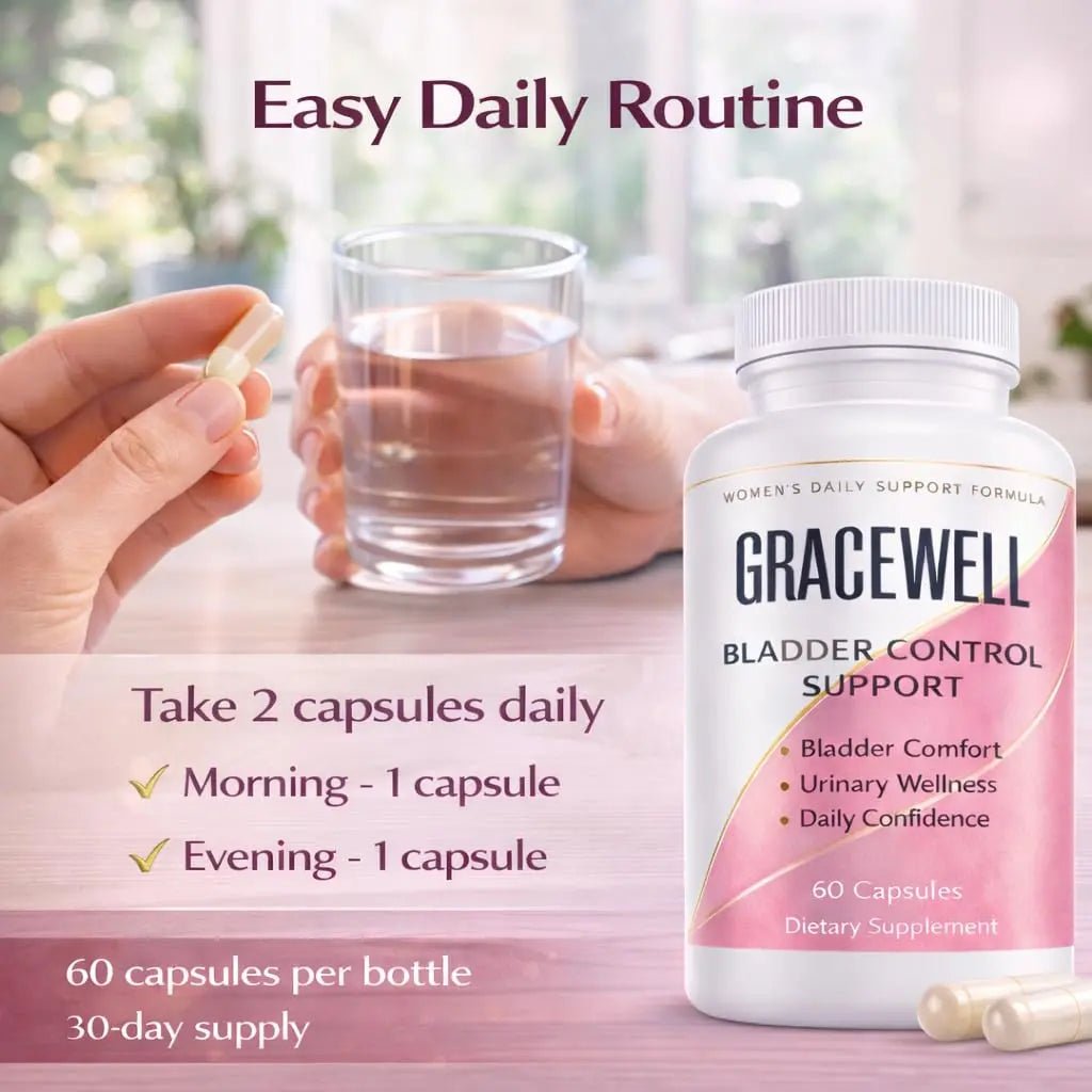 DXWXH Gracewell Bladder Wellness Supplement for Women & Men, Herbal Support with Asian Ginseng, Chinese Yam, Chinese Peony, Urinary Tract Health Formula, 60 Capsules (1) - TrustMedUSA