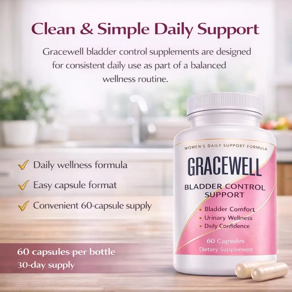DXWXH Gracewell Bladder Wellness Supplement for Women & Men, Herbal Support with Asian Ginseng, Chinese Yam, Chinese Peony, Urinary Tract Health Formula, 60 Capsules (1) - TrustMedUSA