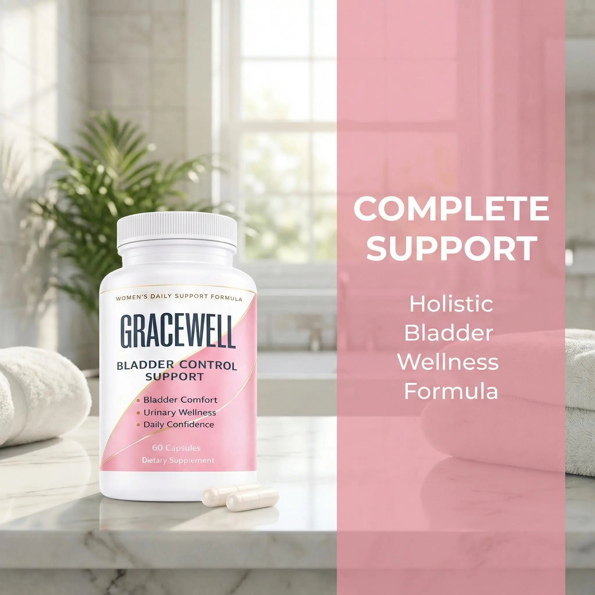 DXWXH Gracewell Bladder Wellness Supplement for Women & Men, Herbal Support with Asian Ginseng, Chinese Yam, Chinese Peony, Urinary Tract Health Formula, 60 Capsules (1) - TrustMedUSA