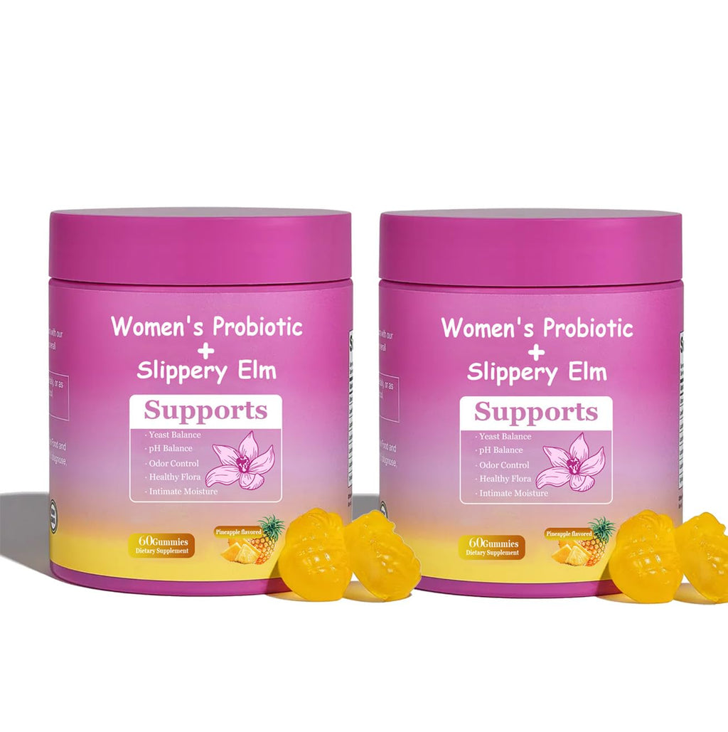DYALE Her Juicy Feminine Probiotics Gummies for Women | Pineapple Flavor | Supports pH Balance, Gut Health & Immune System | with Slippery Elm, Prebiotics & Lactobacillus Blend | 60 Gummies (2pcs) - TrustMedUSA