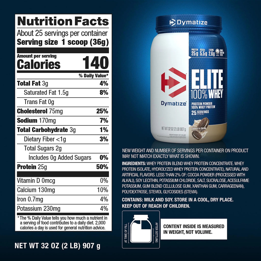 Dymatize Elite 100% Whey Protein Powder, Quick Absorbing & Fast Digesting for Optimal - TrustMedUSA