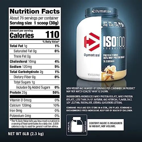 Dymatize ISO 100 Protein Powder with 25g of Hydrolyzed 100% Whey Isolate, Vanilla 5 - TrustMedUSA
