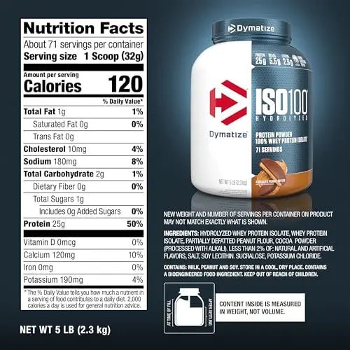 Dymatize ISO 100 Whey Protein Powder with 25g of Hydrolyzed 100% Whey Isolate - TrustMedUSA