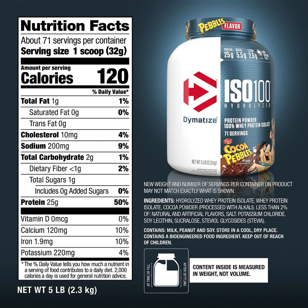 Dymatize ISO100 Hydrolyzed Protein Powder, 100% Whey Isolate, 25g of Protein, 5.5g - TrustMedUSA