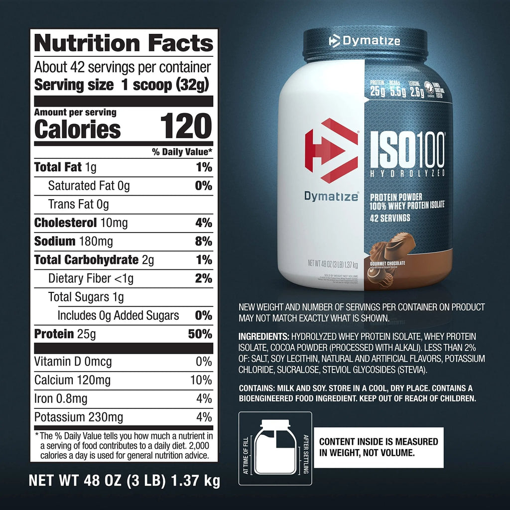 Dymatize ISO100 Hydrolyzed Protein Powder, 100% Whey Isolate Protein, 25g of Protein - TrustMedUSA