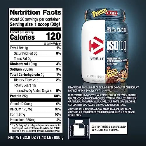 Dymatize ISO100 Hydrolyzed Protein Powder, 100% Whey Isolate Protein, 25g of Protein - TrustMedUSA