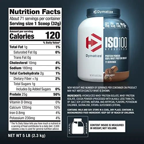 Dymatize ISO100 Hydrolyzed Protein Powder, 100% Whey Isolate Protein, 25g of Protein - TrustMedUSA