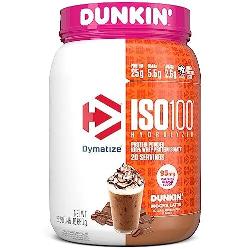 Dymatize ISO100 Hydrolyzed Protein Powder in Dunkin' Mocha Latte Flavor, 100% Whey - TrustMedUSA
