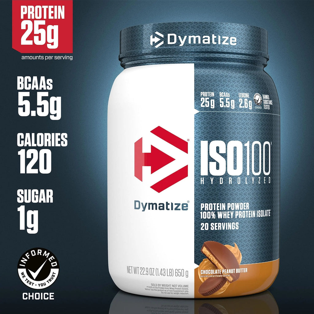 Dymatize ISO100 Whey Protein Powder with 25g of Hydrolyzed 100% Whey Isolate - TrustMedUSA