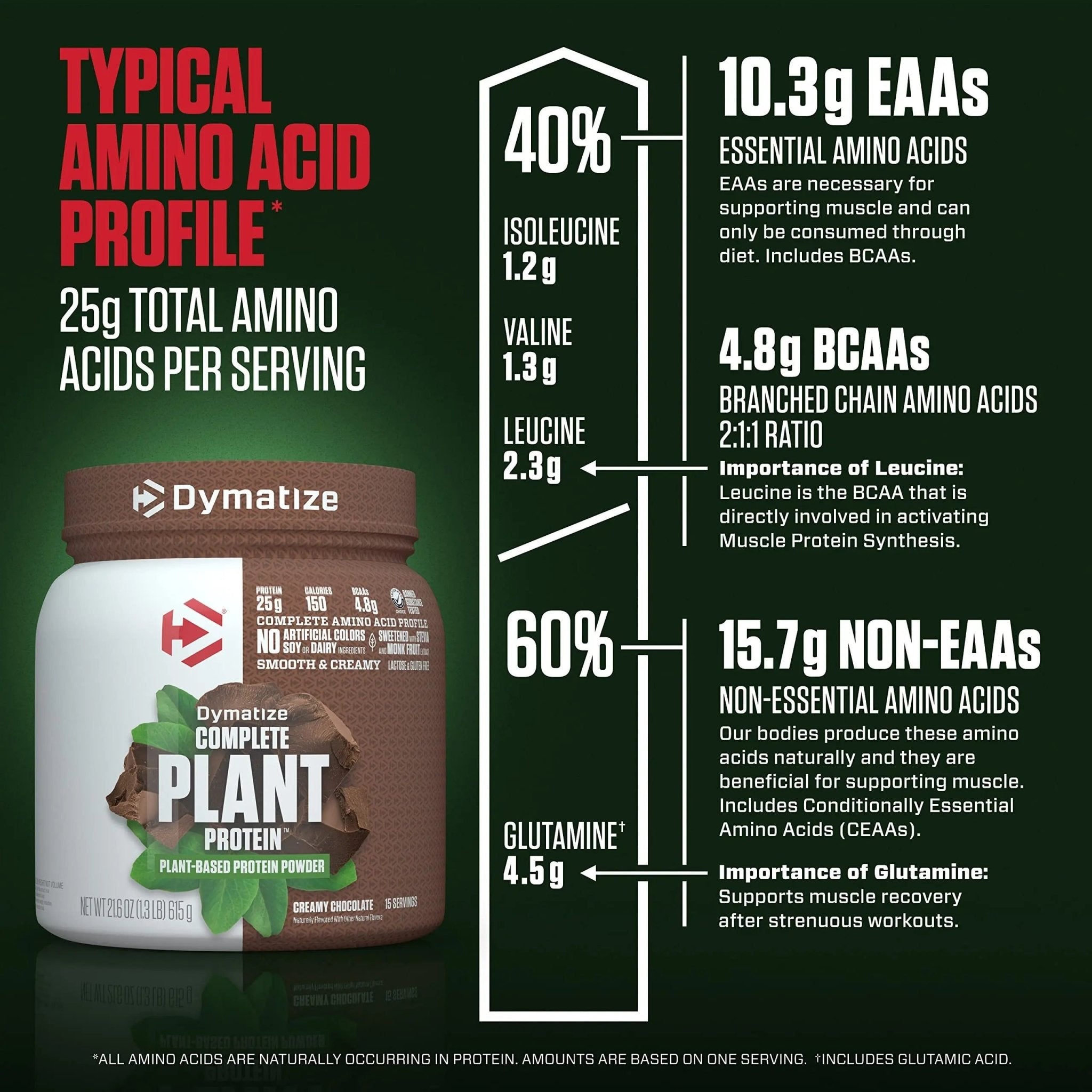 Dymatize Vegan Plant Protein, Creamy Chocolate, 25g Protein, 4.8g BCAAs, Complete - TrustMedUSA