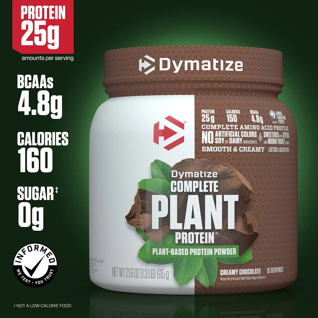 Dymatize Vegan Plant Protein, Creamy Chocolate, 25g Protein, 4.8g BCAAs, Complete - TrustMedUSA