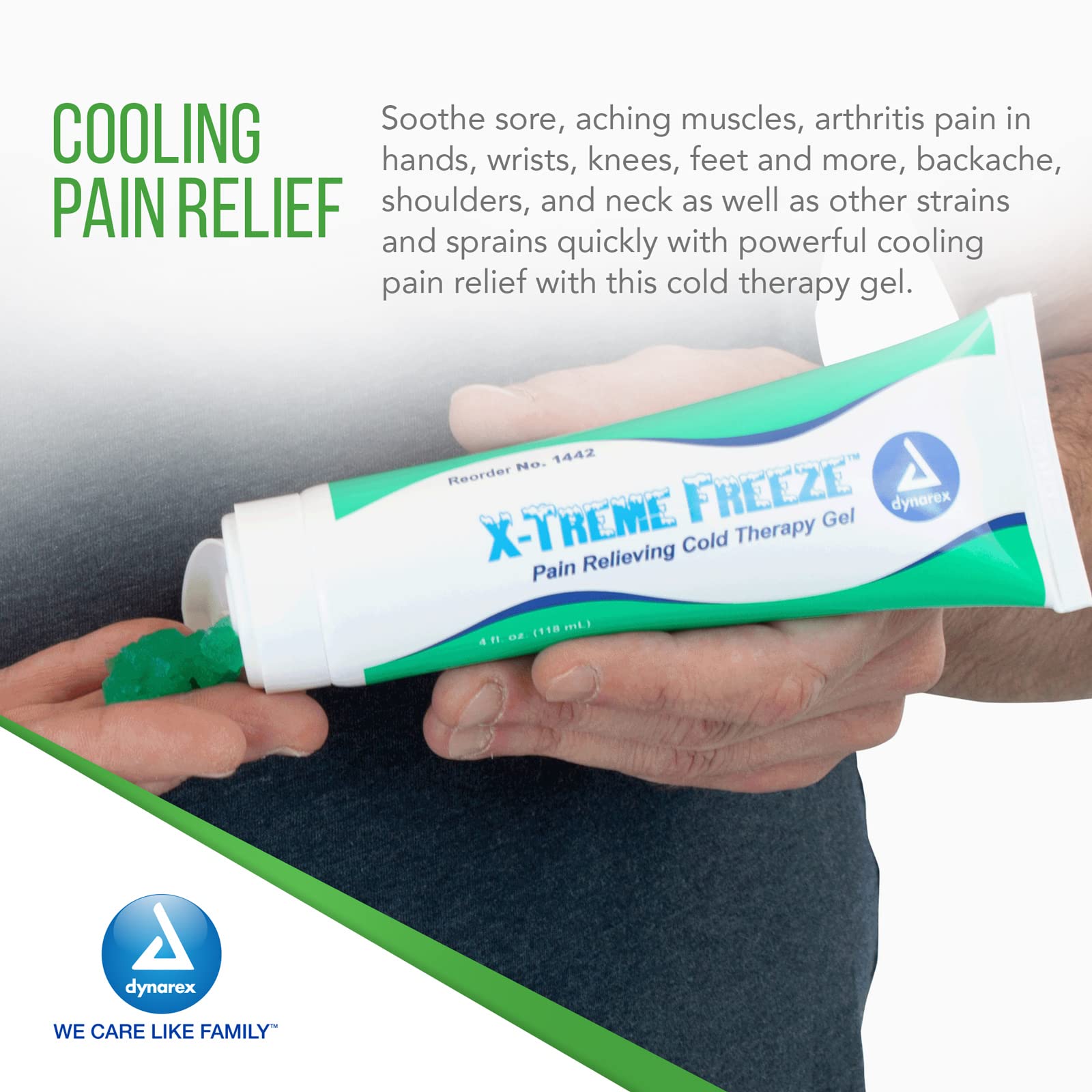 Dynarex X-treme Freeze Pain Relieving Cold Therapy Gel 4oz. Tube 1442 - TrustMedUSA