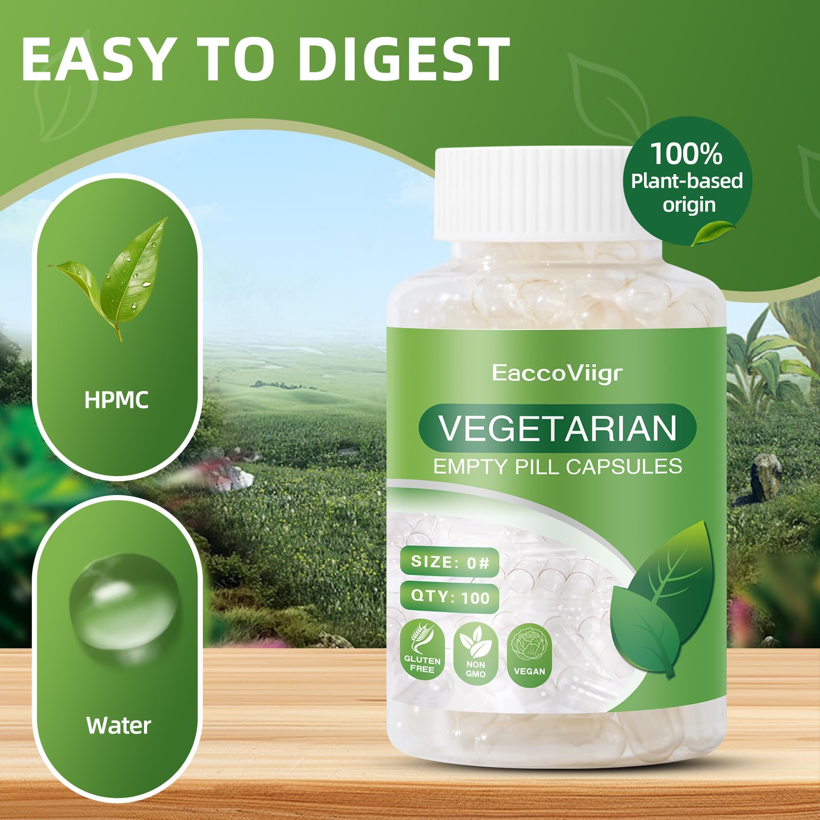 EaccoViigr Size 0 Empty Capsules - 500 Count Clear Empty Pill Capsules with Capsule Filling Kit, Fillable Vegan Vegetarian Capsule Empty for Vitamins, Easy for DIY Supplements - TrustMedUSA