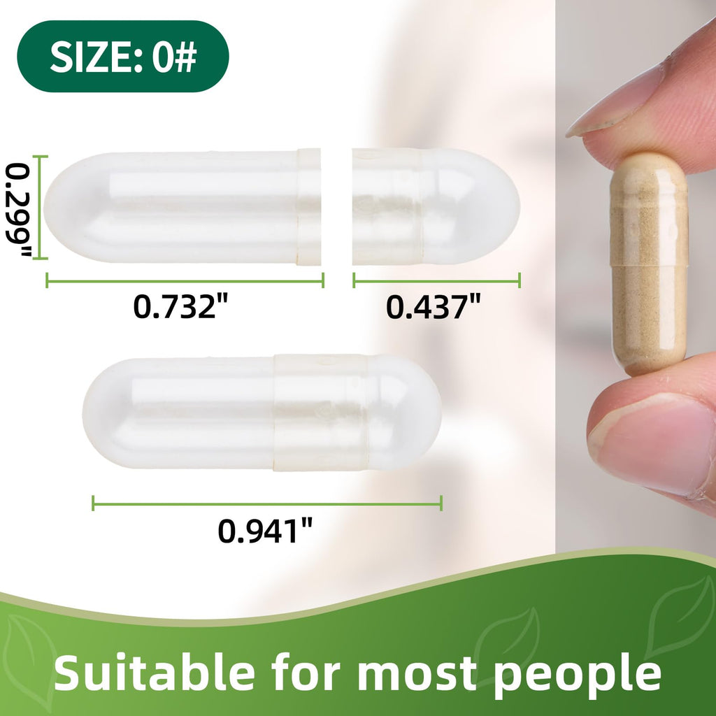 EaccoViigr Size 0 Empty Capsules - 500 Count Clear Empty Pill Capsules with Capsule Filling Kit, Fillable Vegan Vegetarian Capsule Empty for Vitamins, Easy for DIY Supplements - TrustMedUSA