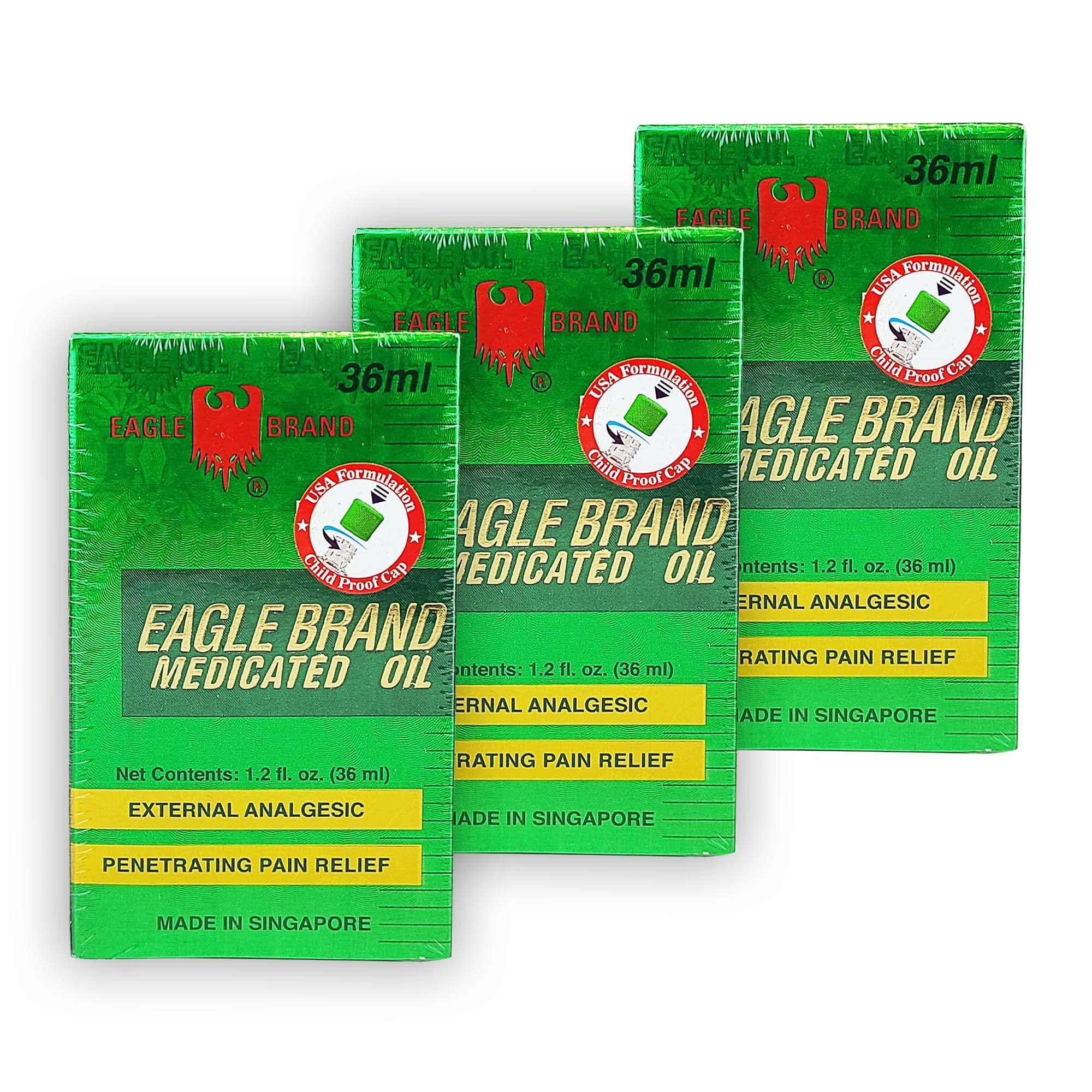 Eagle Brand Medicated Green Oil 36mL 1.2 fl oz Large Pack of 3 - TrustMedUSA