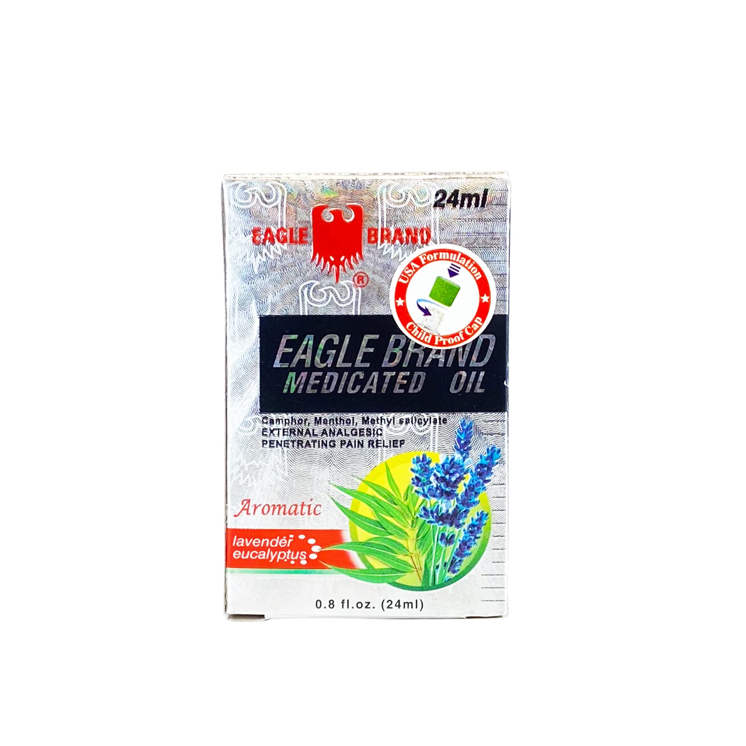 Eagle Brand Natural Aromatic Lavender Medicated Oil for Muscle Aches and Pains, Includes One Individual .8 oz. Bottle - TrustMedUSA