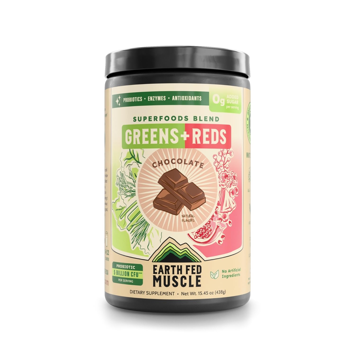 Earth Fed Muscle Chocolate Greens & Reds Superfood Blend - TrustMedUSA