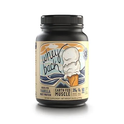 Earth Fed Muscle Whey Back Vanilla Truly Grass Fed Whey 2lb - No Fillers, Flow Agents - TrustMedUSA