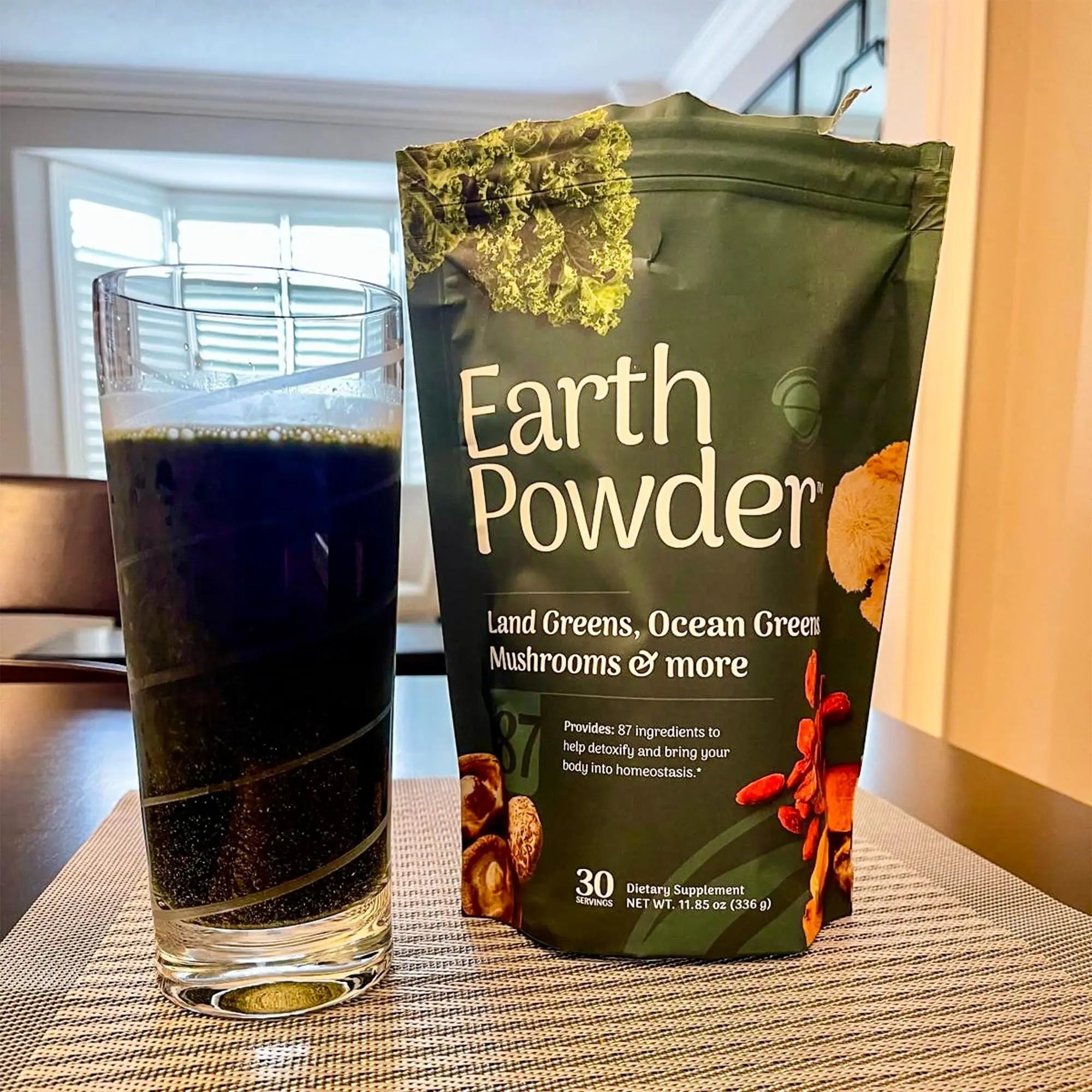 Earth Powder Daily Foundational Nutrition Supplement with 28 Greens & 10 Mushrooms | 87 Nutrients for Energy, Gut Health & Mental Clarity - TrustMedUSA