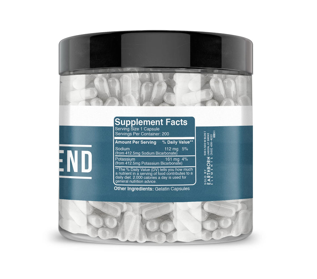 Earthborn Elements Bicarb Blend 200 Capsules, Pure & Undiluted, No Additives - TrustMedUSA