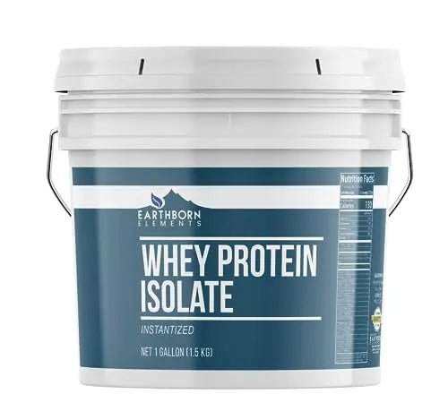 Earthborn Elements Whey Protein Isolate, 1 Gallon Bucket, Protein Powder, Unflavored - TrustMedUSA