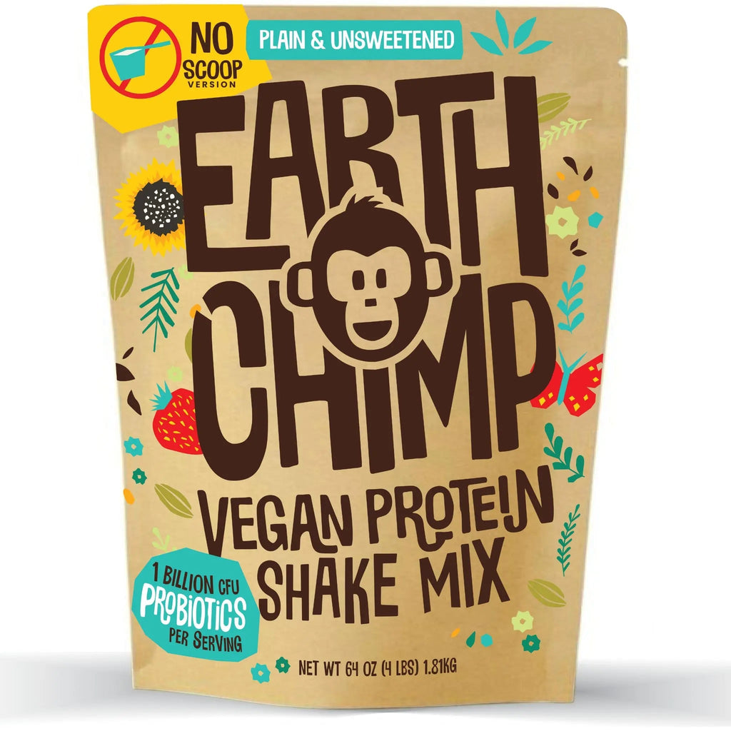 EarthChimp Organic Vegan Protein Powder - with Probiotics - Non GMO, Dairy Free - TrustMedUSA