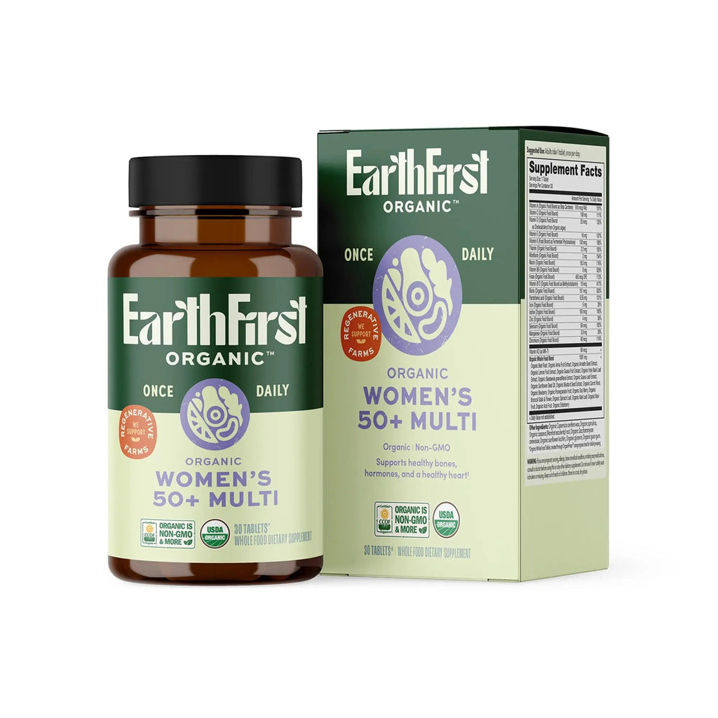 EarthFirst Organic Women's & Men's 50+ Once Daily Multi Bundle,19 Vitamins from Herbs & Superfoods, 30 Count - TrustMedUSA
