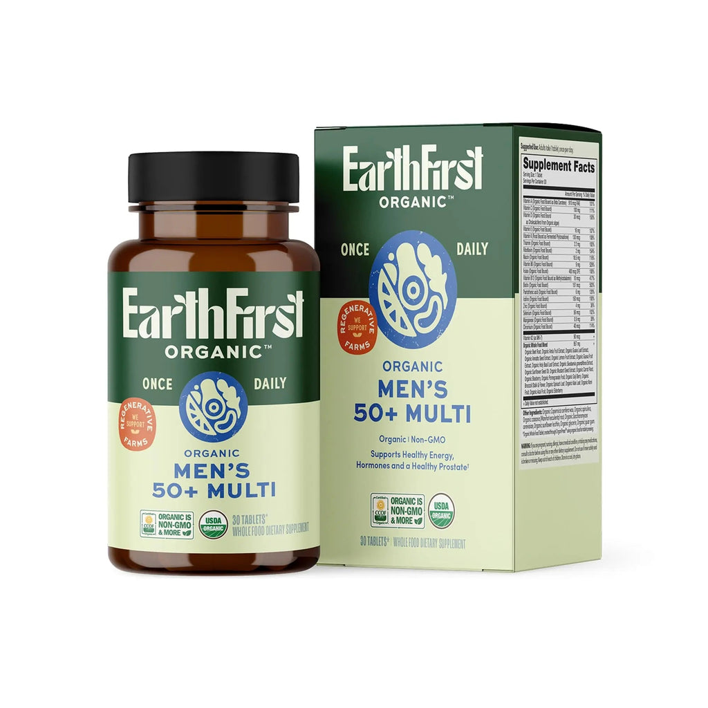 EarthFirst Organic Women's & Men's 50+ Once Daily Multi Bundle,19 Vitamins from Herbs & Superfoods, 30 Count - TrustMedUSA