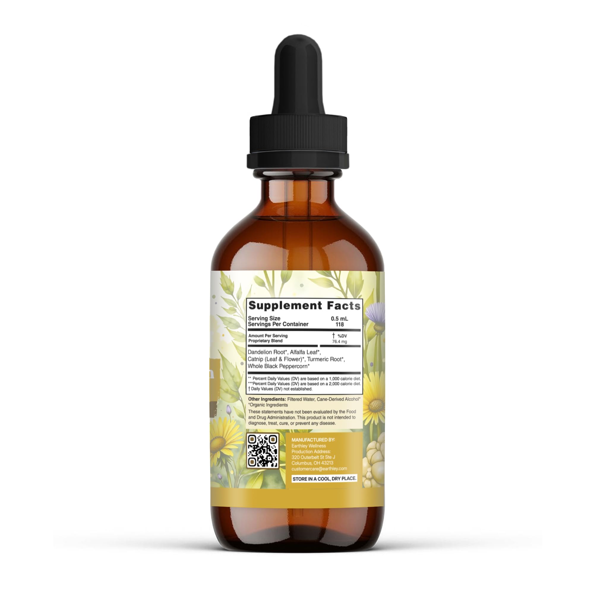 Earthley Wellness Postpartum Balance, Supports and Balances Female Hormones, Supports Postpartum Recovery, Smooths Out Mood Swings, Essential Herbs Like Dandelion Root, Catnip, & Alfalfa (2oz) - TrustMedUSA