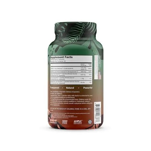 EarthNutri D3 + K2 Bone & Heart Health - 72 Trace Minerals, Vitamin D3 Vitashine, MENA - TrustMedUSA