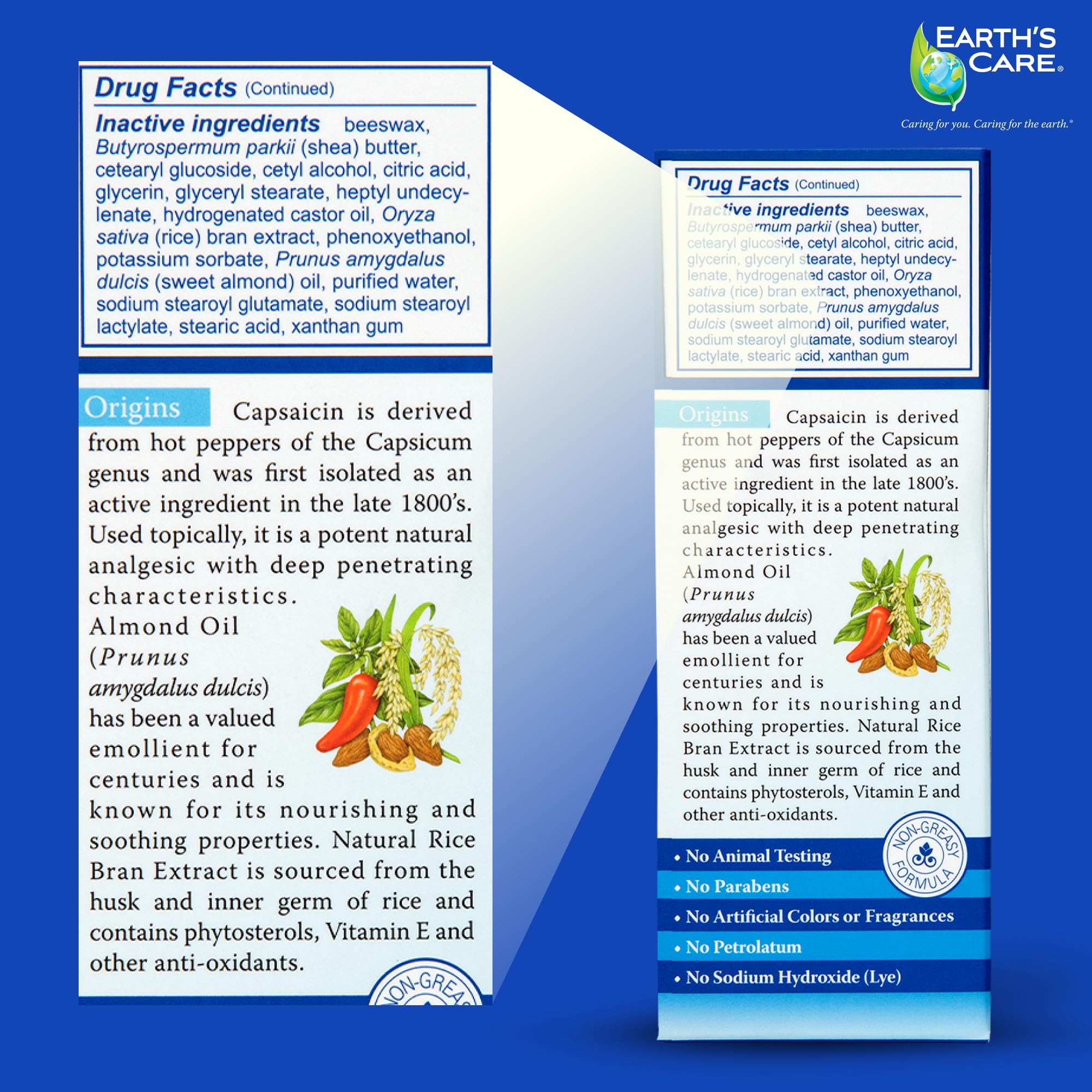 Earth's Care Arthritis Cream - Joint Cream with Natural Capsaicin - Topical Analgesic 2.4 OZ (Pack of 2) - TrustMedUSA