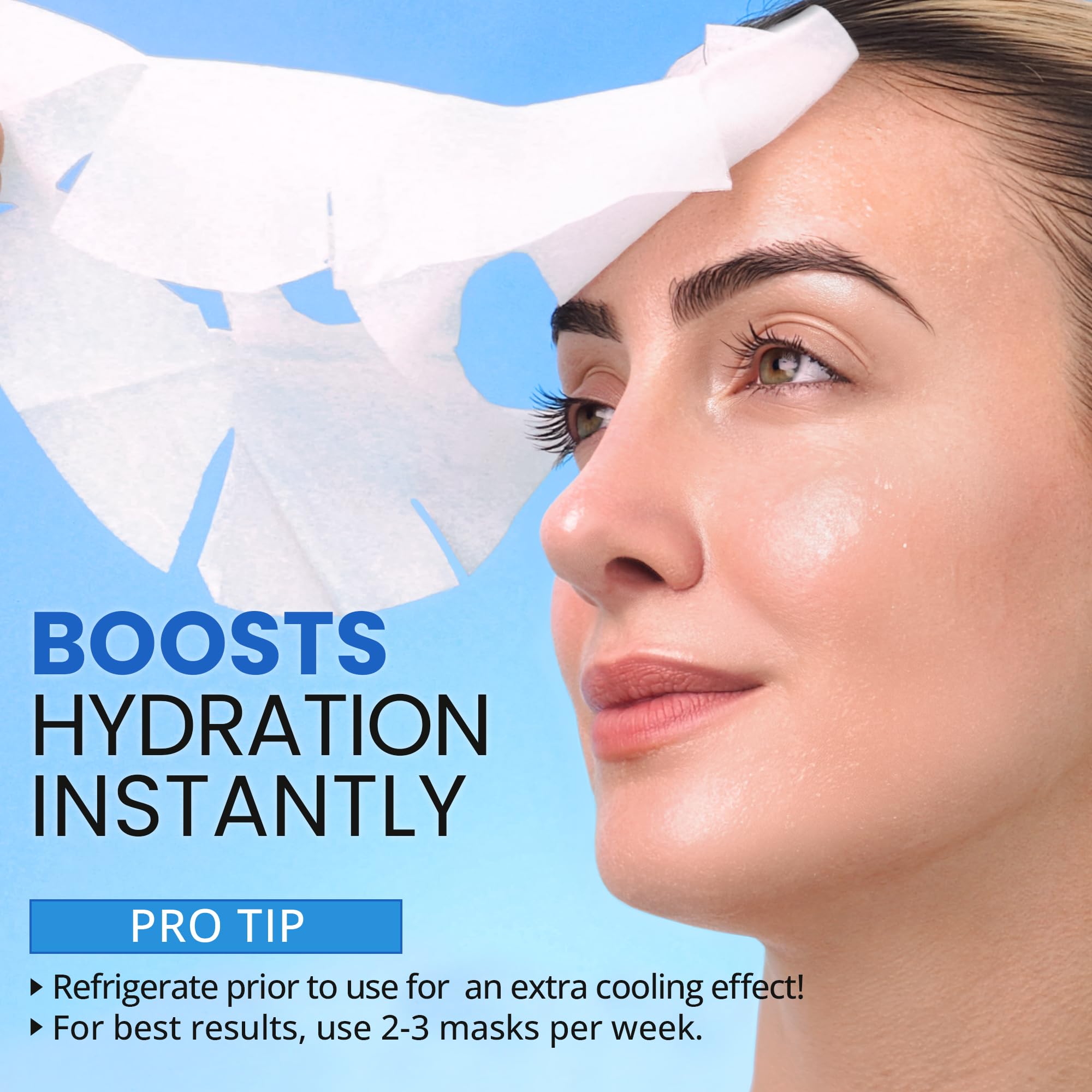 Ebanel 10 Pack Collagen Face Mask with Hyaluronic Acid, Vitamin C, Peptide, Aloe, Instant Brightening Hydrating Face Masks Skincare Korean Sheet Mask, Skin Firming, Lifting Anti Aging Facial Masks - Maple Wellness Supplements