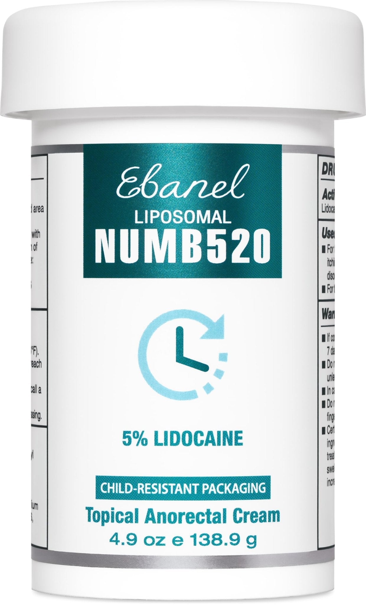 Ebanel 5% Lidocaine Numbing Cream, Pain Relief Burn Itch Cream, Maximum Strength Topical Anesthetic with Allantoin, Vitamin E for Local and Anorectal Uses, Hemorrhoid Treatment, 4.9 Oz - Maple Wellness Supplements