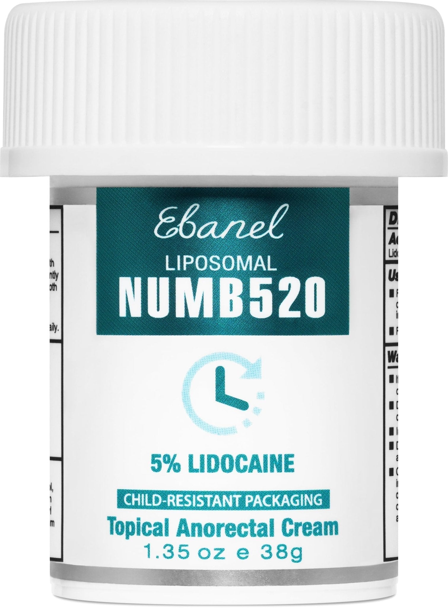 Ebanel 5% Lidocaine Numbing Cream, Pain Relief Burn Itch Numb Cream, Maximum Strength Topical Anesthetic with Allantoin, Vitamin E for Local and Anorectal Uses, Hemorrhoid Treatment, 1.35 Oz - Maple Wellness Supplements