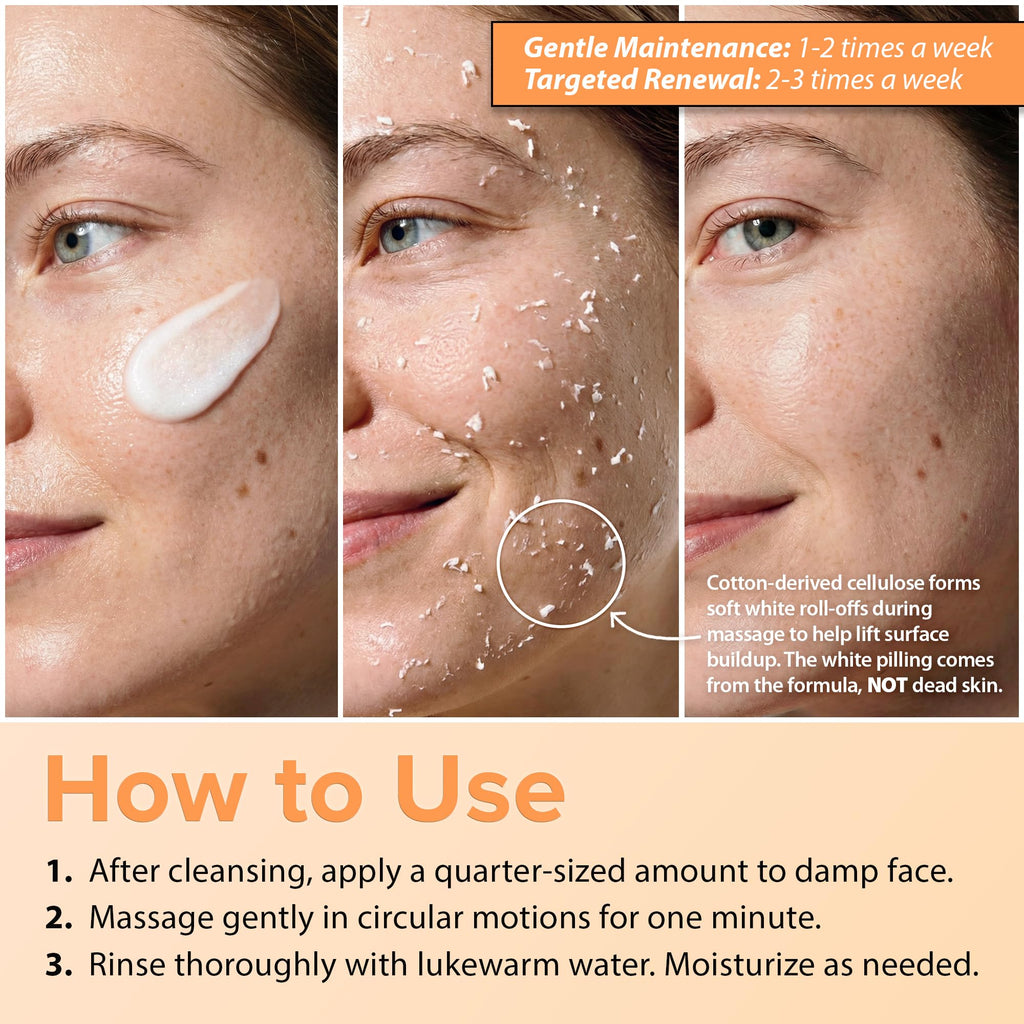 Ebanel Brightening Peeling Gel with Cotton Cellulose, Rice, Papaya, Centella, Hyaluronic Acid for Face and Body, Gentle Exfoliating Face Scrub Gel Peel Wash, Deep Pore Cleanser Minimizer Exfoliator - Maple Wellness Supplements